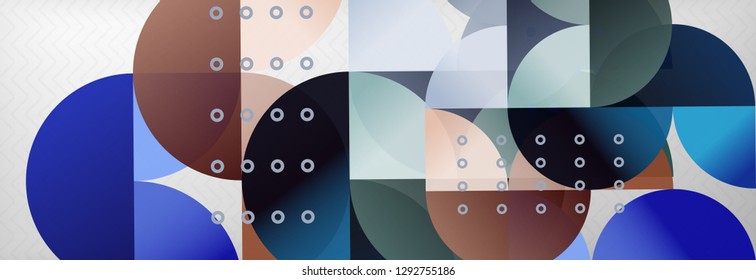 Círculos y semicírculos de fondo abstracto, plantilla de negocio de diseño de círculo. Ilustración del vector