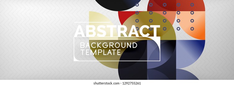Círculos y semicírculos de fondo abstracto, plantilla de negocio de diseño de círculo. Ilustración del vector