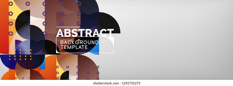 Circles and semicircles abstract background, circle design business template. Vector illustration