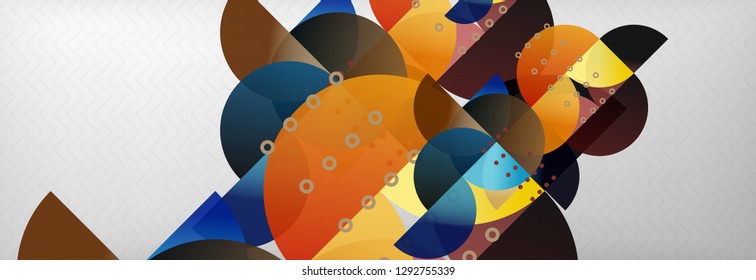 Círculos e semicírculos plano de fundo abstrato, modelo de negócios de design de círculo. Ilustração vetorial