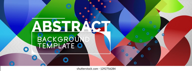 Circles and semicircles abstract background, circle design business template. Vector illustration