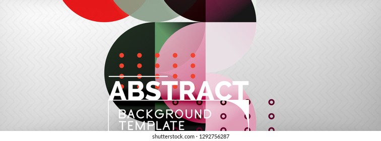 Circles and semicircles abstract background, circle design business template. Vector illustration