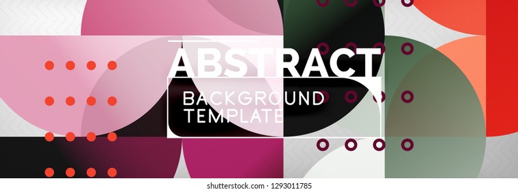 Circles and semicircles abstract background, circle design business template. Vector illustration