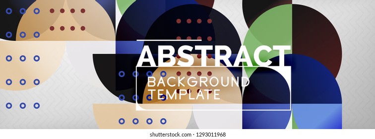 Circles and semicircles abstract background, circle design business template. Vector illustration