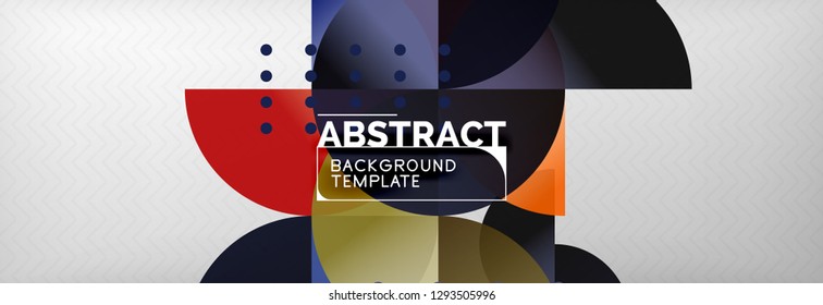 Circles and semicircles abstract background, circle design business template. Vector illustration