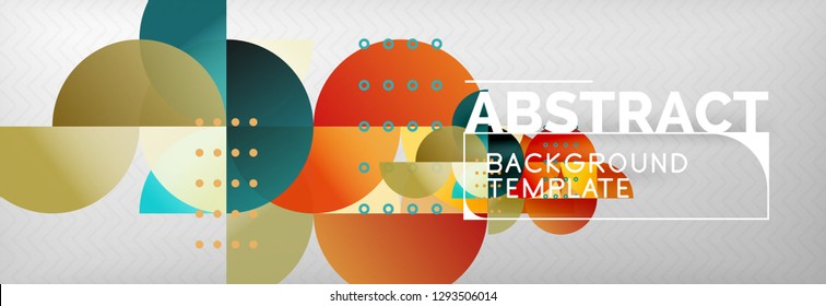 Circles and semicircles abstract background, circle design business template. Vector illustration