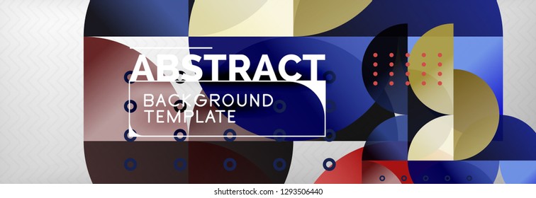 Circles and semicircles abstract background, circle design business template. Vector illustration