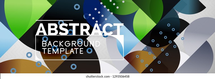 Circles and semicircles abstract background, circle design business template. Vector illustration
