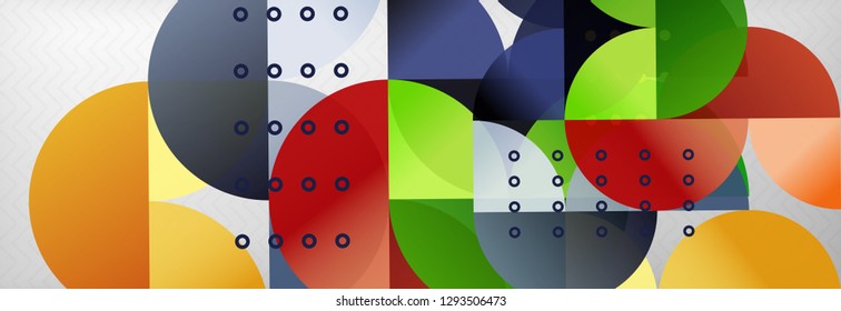 Círculos e semicírculos plano de fundo abstrato, modelo de negócios de design de círculo. Ilustração vetorial