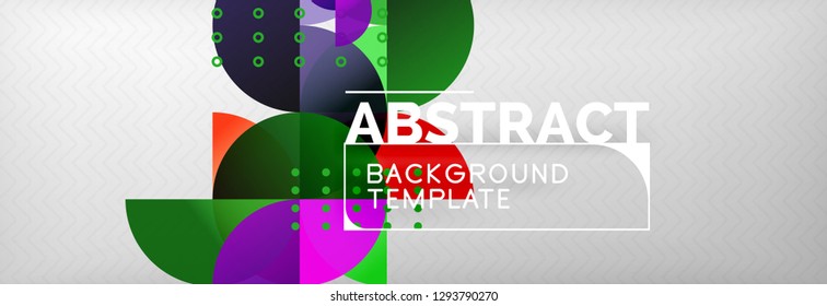 Circles and semicircles abstract background, circle design business template. Vector illustration