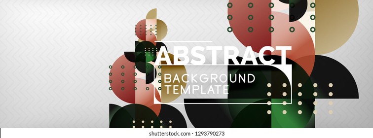 Circles and semicircles abstract background, circle design business template. Vector illustration