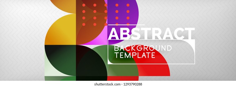 Circles and semicircles abstract background, circle design business template. Vector illustration