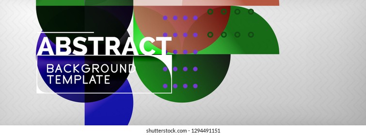 Circles and semicircles abstract background, circle design business template. Vector illustration