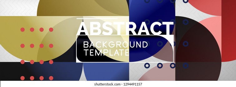 Circles and semicircles abstract background, circle design business template. Vector illustration