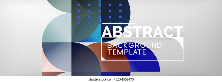 Circles and semicircles abstract background, circle design business template. Vector illustration