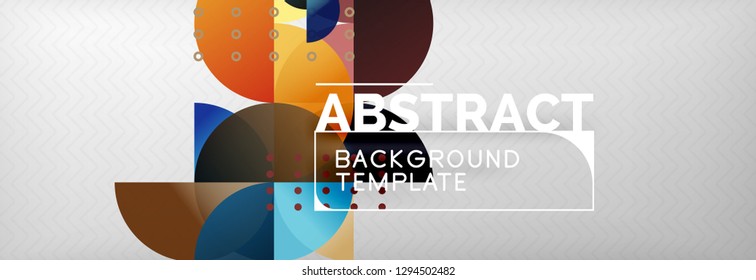 Circles and semicircles abstract background, circle design business template. Vector illustration