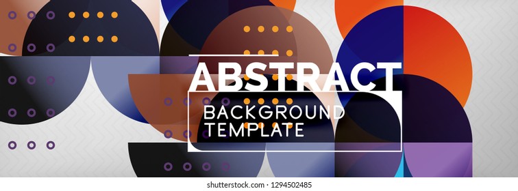 Círculos y semicírculos de fondo abstracto, plantilla de negocio de diseño de círculo. Ilustración del vector