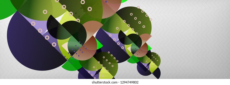 Círculos y semicírculos de fondo abstracto, plantilla de negocio de diseño de círculo. Ilustración del vector