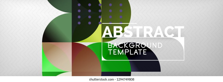 Circles and semicircles abstract background, circle design business template. Vector illustration