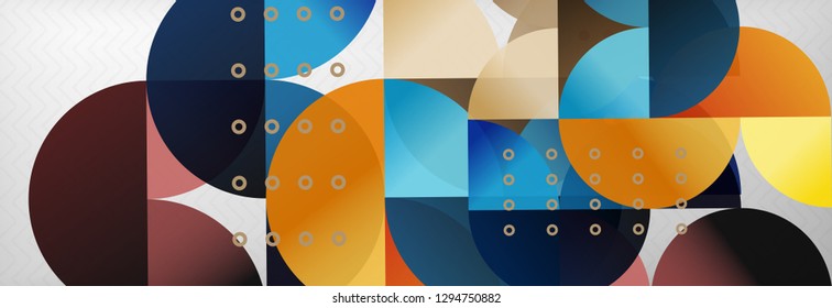 Circles and semicircles abstract background, circle design business template. Vector illustration