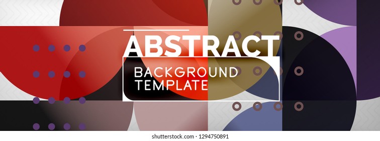 Circles and semicircles abstract background, circle design business template. Vector illustration