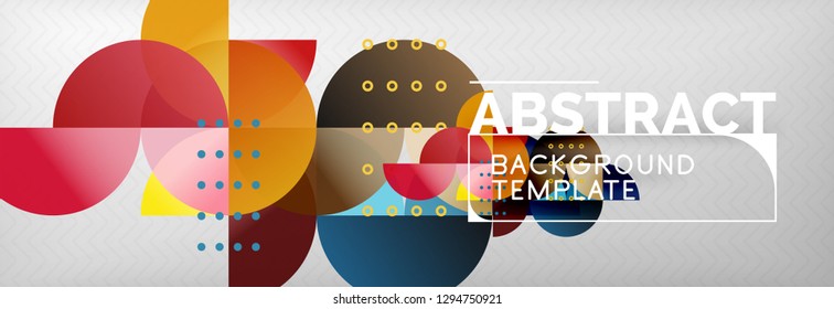 Circles and semicircles abstract background, circle design business template. Vector illustration