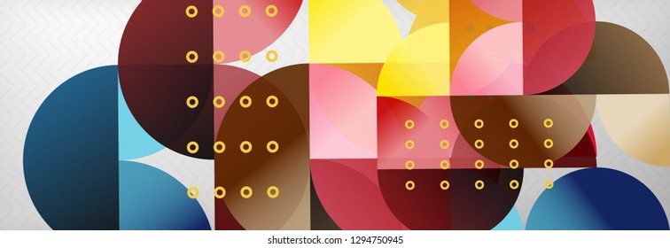Circles and semicircles abstract background, circle design business template. Vector illustration