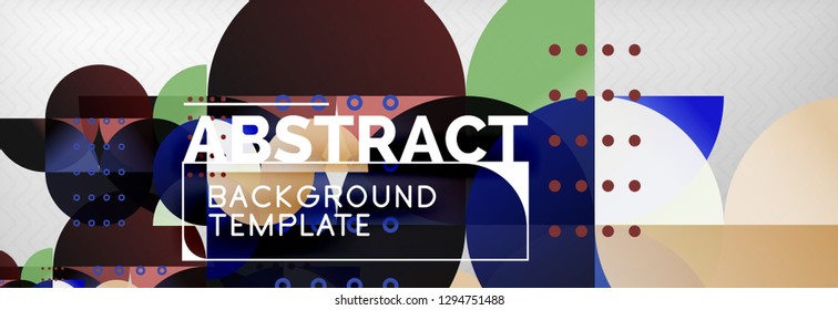 Circles and semicircles abstract background, circle design business template. Vector illustration