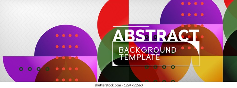 Circles and semicircles abstract background, circle design business template. Vector illustration
