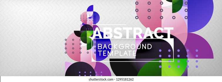 Circles and semicircles abstract background, circle design business template. Vector illustration