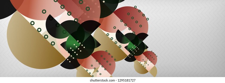 Círculos y semicírculos de fondo abstracto, plantilla de negocio de diseño de círculo. Ilustración del vector