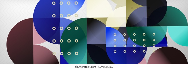 Circles and semicircles abstract background, circle design business template. Vector illustration