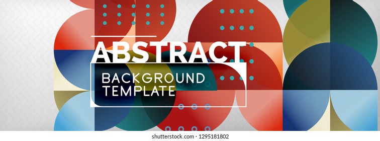 Circles and semicircles abstract background, circle design business template. Vector illustration