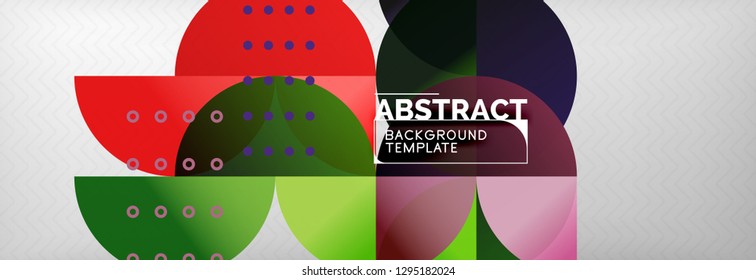 Círculos e semicírculos plano de fundo abstrato, modelo de negócios de design de círculo. Ilustração vetorial