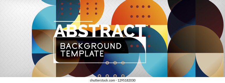 Circles and semicircles abstract background, circle design business template. Vector illustration
