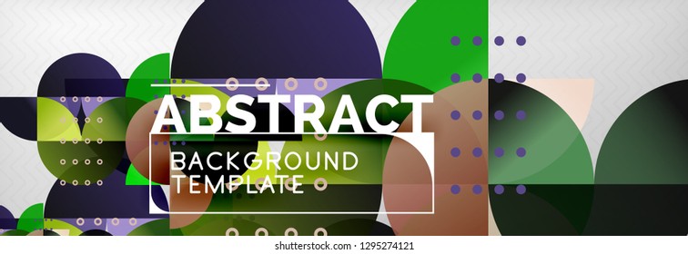 Circles and semicircles abstract background, circle design business template. Vector illustration