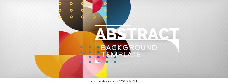 Círculos y semicírculos de fondo abstracto, plantilla de negocio de diseño de círculo. Ilustración del vector