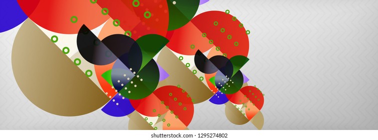 Circles and semicircles abstract background, circle design business template. Vector illustration