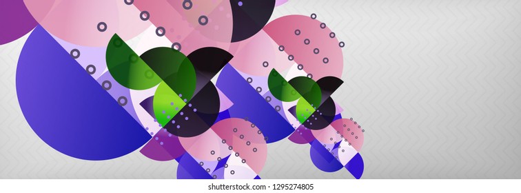 Círculos y semicírculos de fondo abstracto, plantilla de negocio de diseño de círculo. Ilustración del vector