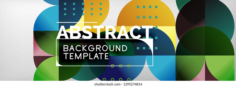 Circles and semicircles abstract background, circle design business template. Vector illustration