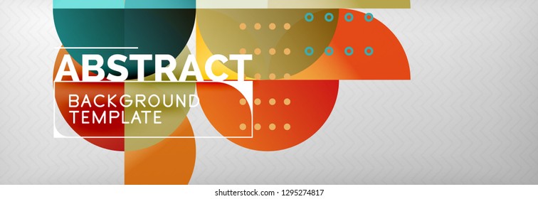 Circles and semicircles abstract background, circle design business template. Vector illustration