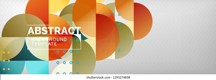 Círculos e semicírculos plano de fundo abstrato, modelo de negócios de design de círculo. Ilustração vetorial