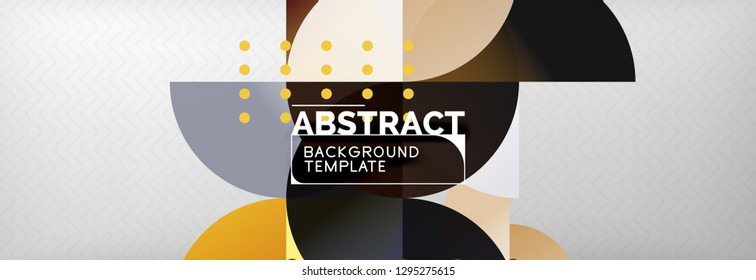Circles and semicircles abstract background, circle design business template. Vector illustration