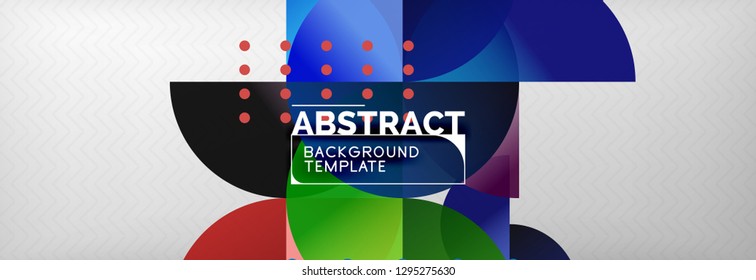 Circles and semicircles abstract background, circle design business template. Vector illustration