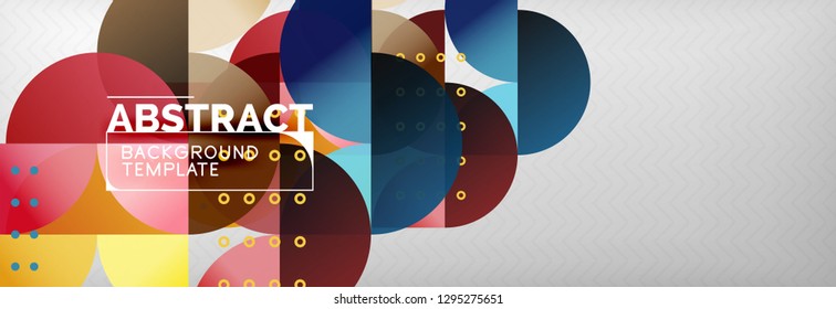 Circles and semicircles abstract background, circle design business template. Vector illustration