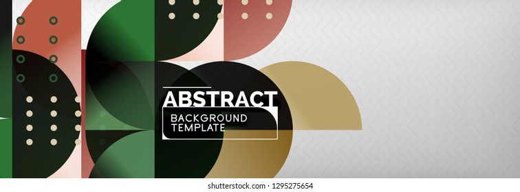 Circles and semicircles abstract background, circle design business template. Vector illustration