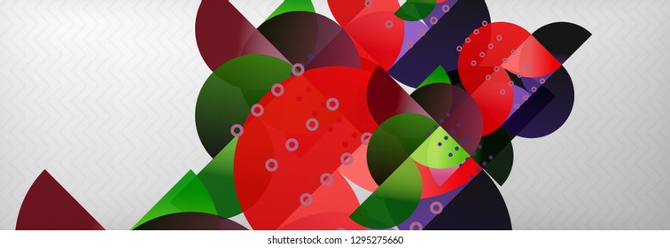 Circles and semicircles abstract background, circle design business template. Vector illustration