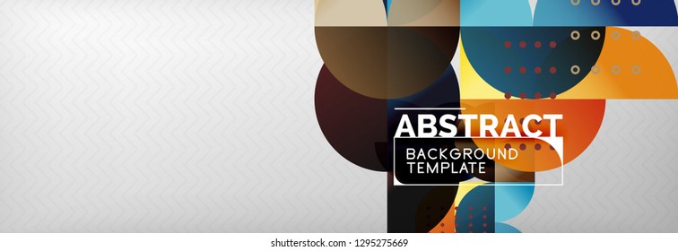 Circles and semicircles abstract background, circle design business template. Vector illustration