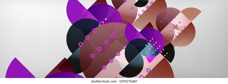 Circles and semicircles abstract background, circle design business template. Vector illustration