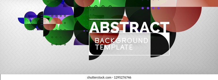 Circles and semicircles abstract background, circle design business template. Vector illustration